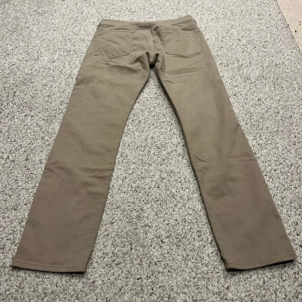 J Crew 484 Slim Fit Garment Dyed 5 Pocket Pant 31x32 Tan Preppy Classic Casual